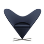 Heart Cone Chair - Volo night blue satin stainless steel base