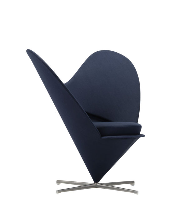 Vitra  Heart Cone Chair - Volo night blue satin stainless steel base