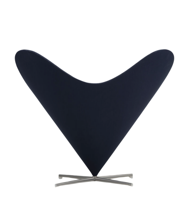 Vitra  Heart Cone Chair - Volo night blue satin stainless steel base