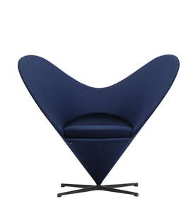 Heart Cone Chair - Cosy 2 dark blue, black steel  base