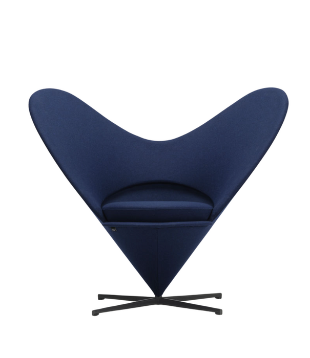 Vitra  Heart Cone Chair - Cosy 2 dark blue, basic dark base