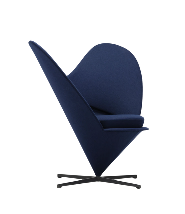 Vitra  Heart Cone Chair - Cosy 2 dark blue, basic dark base