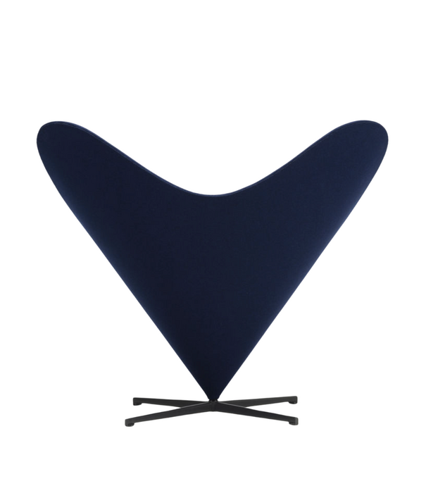 Vitra  Heart Cone Chair - Cosy 2 dark blue, basic dark base