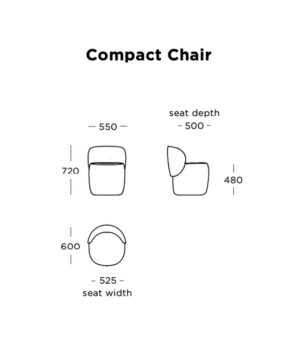 Wendelbo Ovata Compact Dining Chair, Ecriture 210 sand