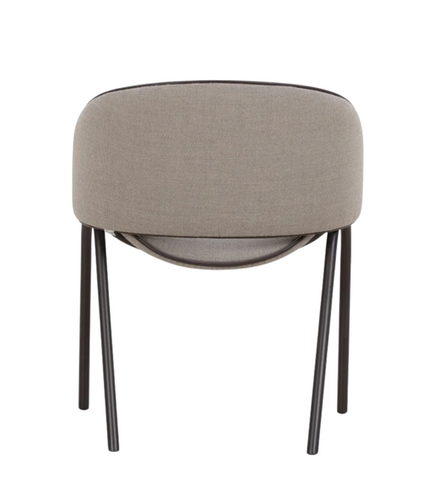 Wendelbo Folium Dining Chair, Fiord 262 with leather piping