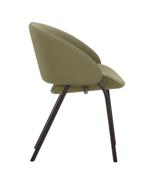 Wendelbo Folium Dining Chair black frame, Grain 68243 green