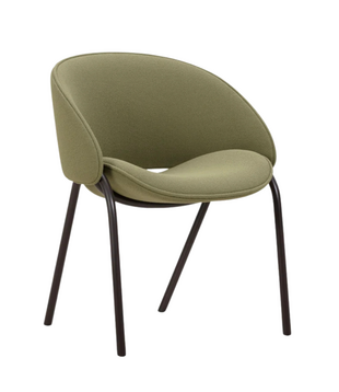 Folium Dining Chair black frame, Grain 68243 green