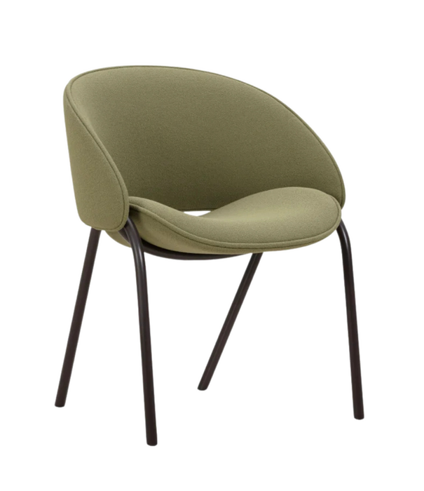 Wendelbo Folium Dining Chair black frame, Grain 68243 green