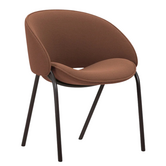 Folium Eetkamerstoel zwart frame, Grain 61256 terracotta