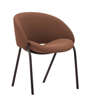 Folium Dining Chair black frame, Grain 61256 terracotta