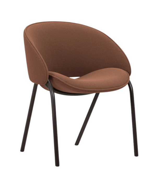 Wendelbo Folium Dining Chair black frame, Grain 61256 terracotta