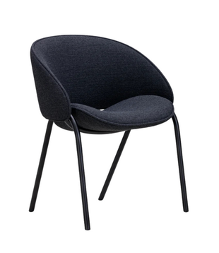 Folium Dining Chair black frame, Tivoli 08 dark blue