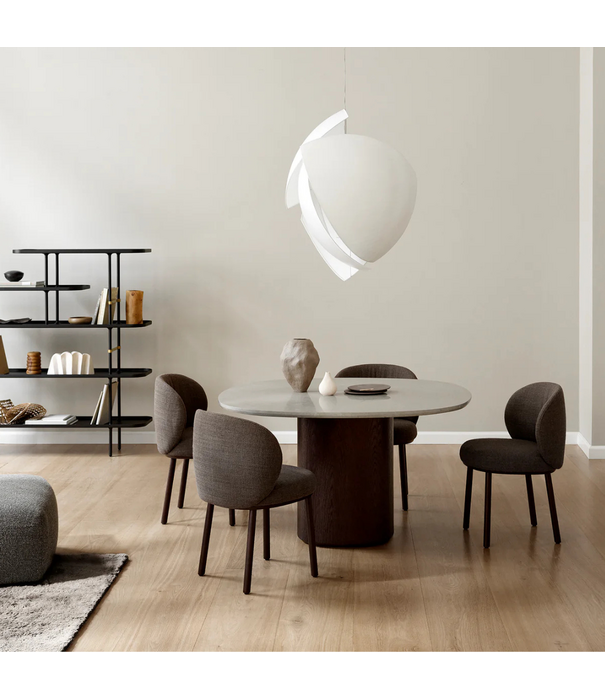 Wendelbo Ovata Dining Chair fully upholstered, light oak legs