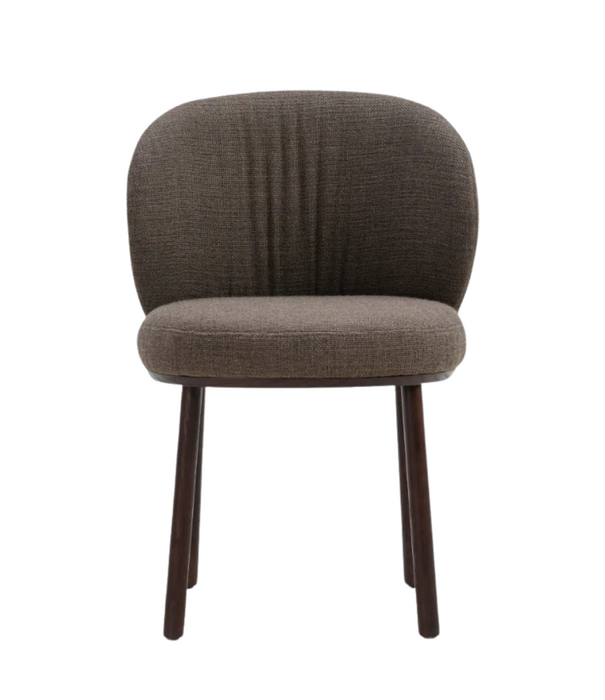 Wendelbo Ovata Dining Chair fully upholstered, brown oak legs