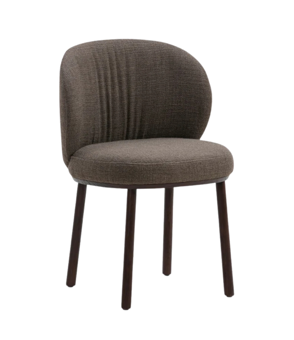 Wendelbo Ovata Dining Chair fully upholstered, brown oak legs