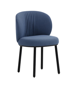 Ovata Dining Chair fully upholstered, black oak legs
