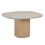 Ovata Dining Table light oak base, Jura grey limestone