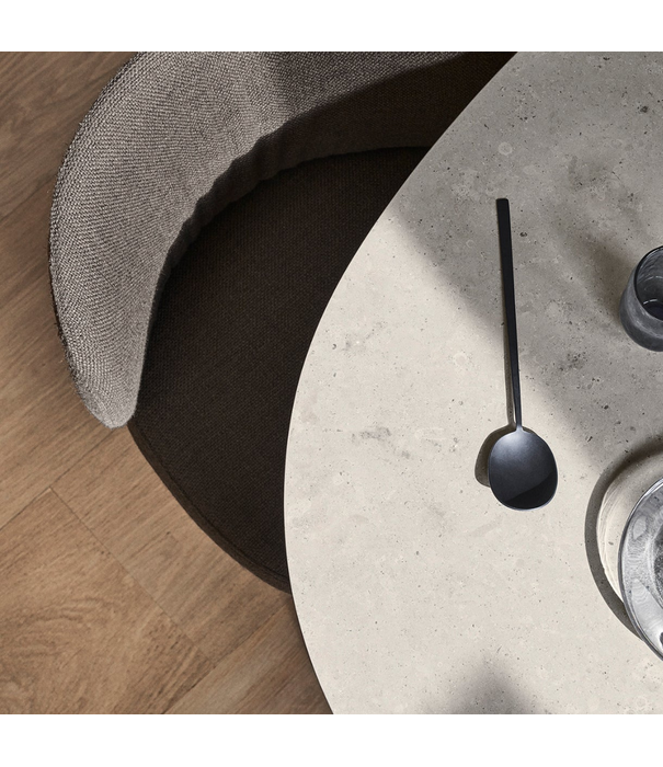 Wendelbo Ovata Dining Table dark oak base, Jura grey limestone