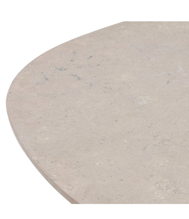 Wendelbo Ovata Dining Table black oak base, Jura grey limestone
