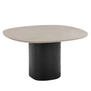Ovata Dining Table black oak base, Jura grey limestone