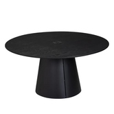 Trim Eettafel zwart, zwart eiken tafelblad 150cm