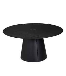 Trim Dining Table black, black oak top 150cm