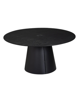 Trim Dining Table black, black oak top 150cm