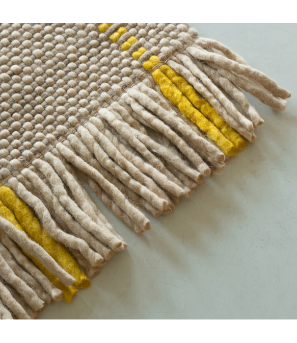 Layered  Layered x Massproductions Cord  Vloerkleed Yellow Oatmeal