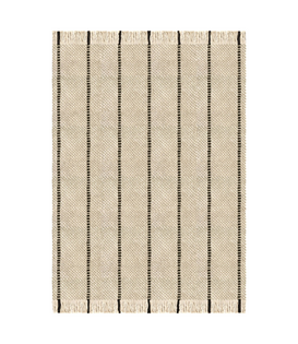 Cord  Wool Rug Black & White