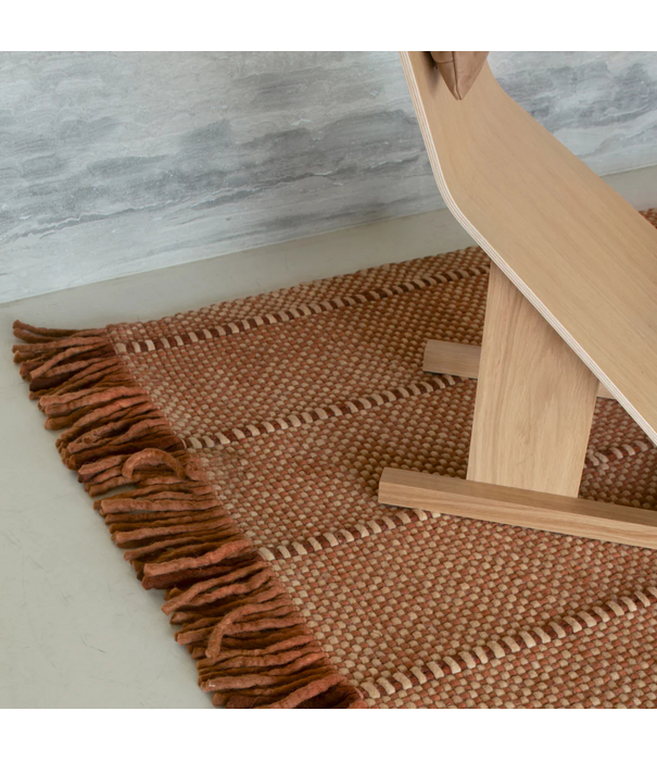 Layered  Layered x Massproductions Cord  Rug Burgundy Rust