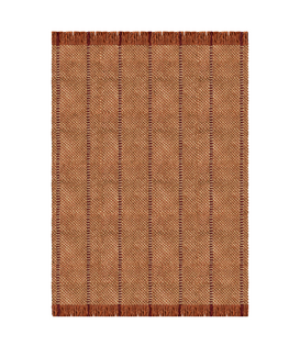 Cord  Wool Rug Burgundy Rust