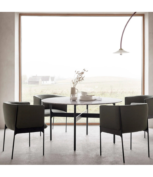 Wendelbo Floema Dining Table Emperador marble, black base