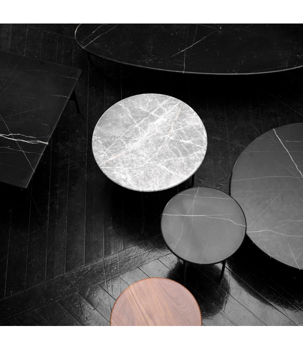 Wendelbo Floema Eettafel Nero Marquina marmer, zwart voet