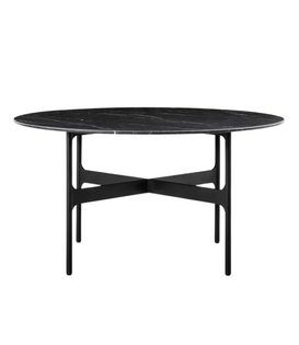 Floema Dining Table Nero Marquina marble, black base 140cm