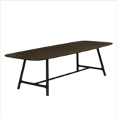 Vector Eettafel donkerbruin eiken, zwart voet