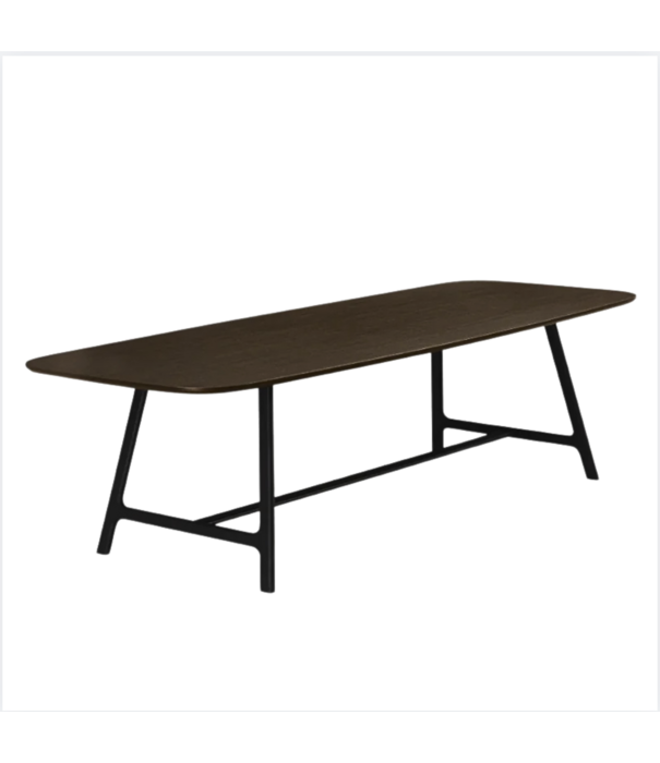 Wendelbo Vector Eettafel donkerbruin eiken, zwart voet