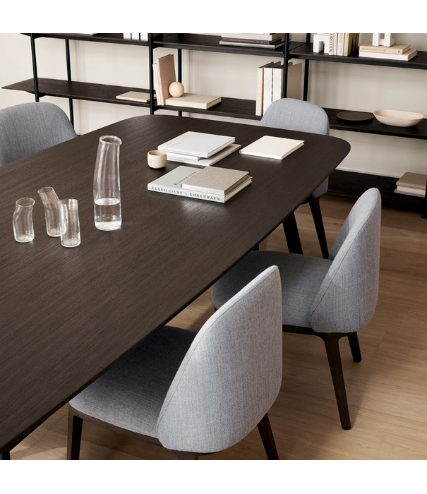 Wendelbo Vector Dining Table dark brown oak, black base