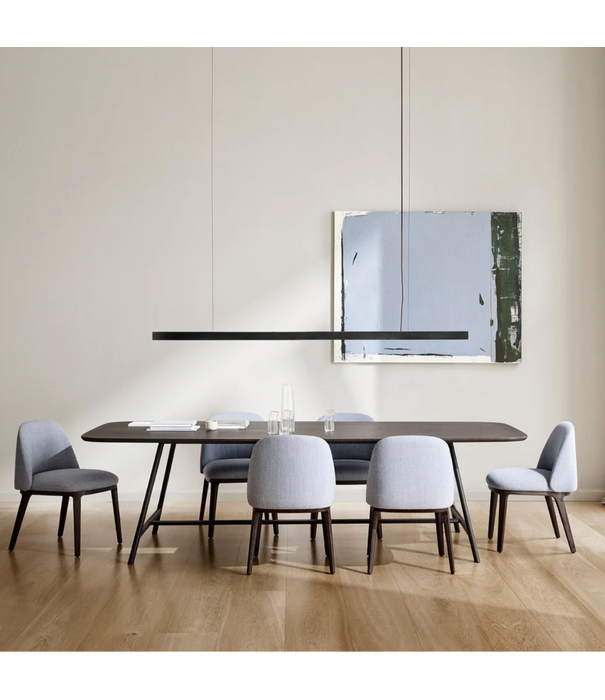 Wendelbo Vector Eettafel donkerbruin eiken, zwart voet