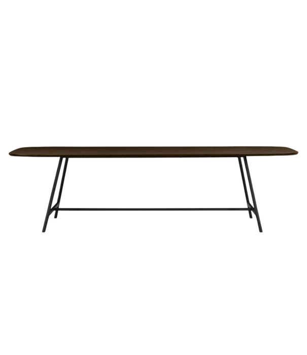 Wendelbo Vector Dining Table dark brown oak, black base