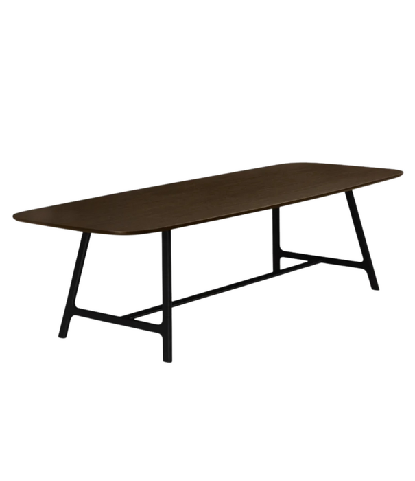 Wendelbo Vector Dining Table dark brown oak, black base