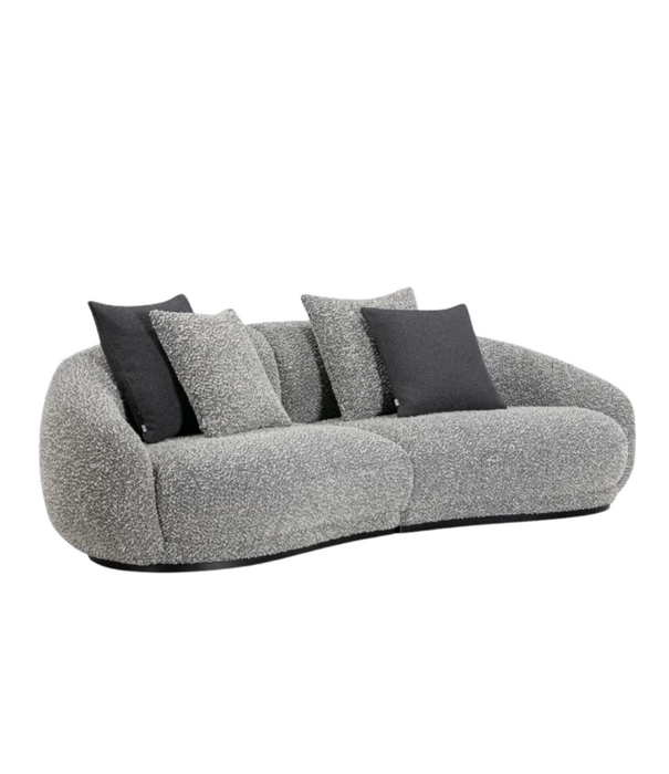 Wendelbo Montholon Curved 3-seater Sofa Silenzio 08 grey melange