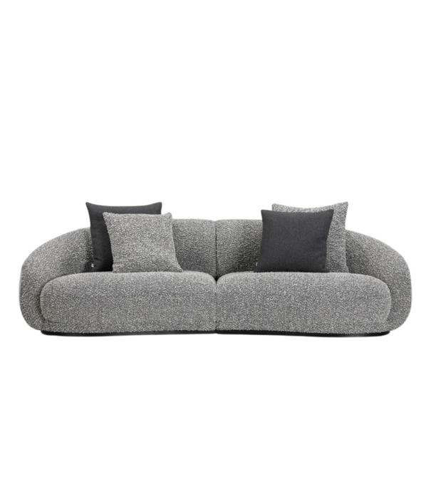 Wendelbo Montholon Curved 3-seater Sofa Silenzio 08 grey melange