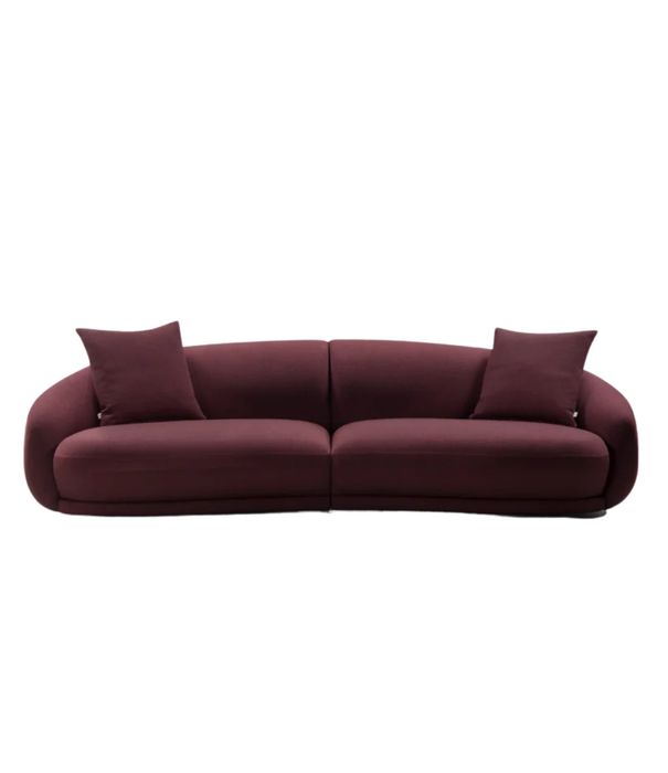 Wendelbo Montholon Curved 3-seater Sofa Vidar 693 dark red