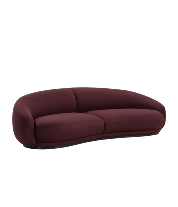 Wendelbo Montholon Curved 3-seater Sofa Vidar 693 dark red
