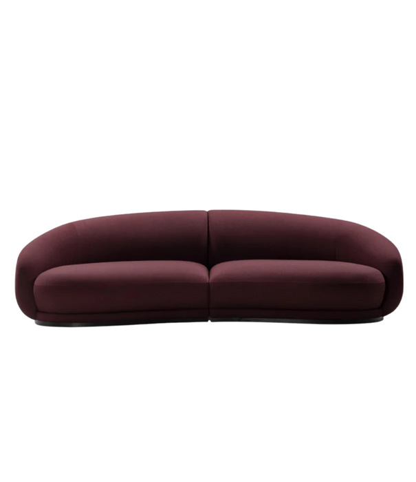 Wendelbo Montholon Curved 3-seater Sofa Vidar 693 dark red