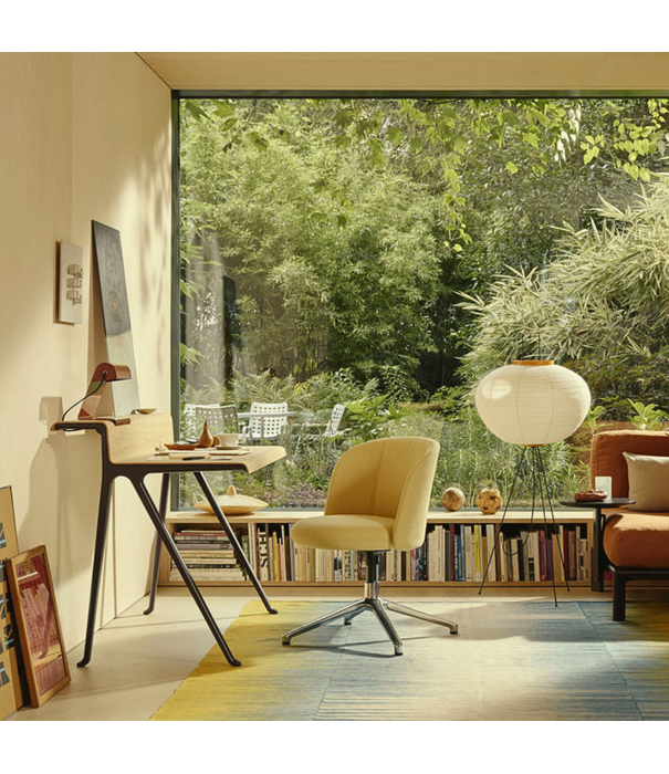 Vitra  Mikado Side Stoel Hola canary, 4 ster onderstel aluminium gepolijst