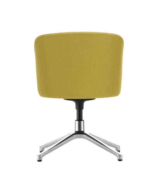Vitra  Mikado Side Stoel Hola canary, 4 ster onderstel aluminium gepolijst