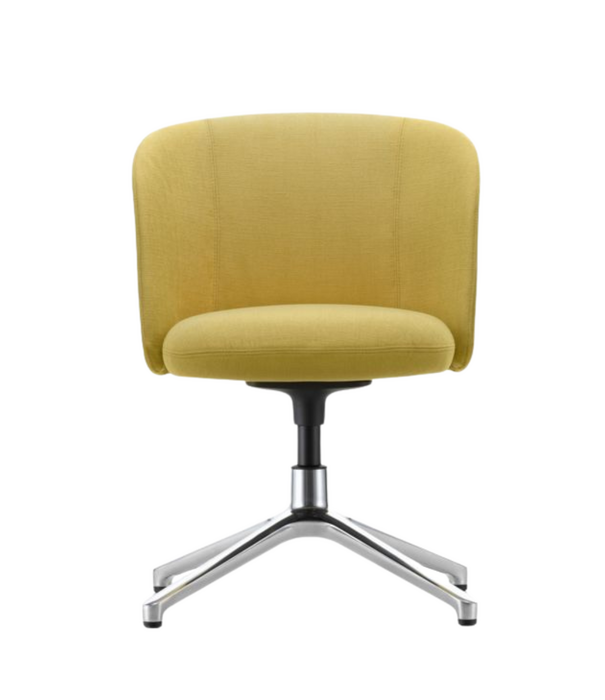 Vitra  Mikado Side Stoel Hola canary, 4 ster onderstel aluminium gepolijst