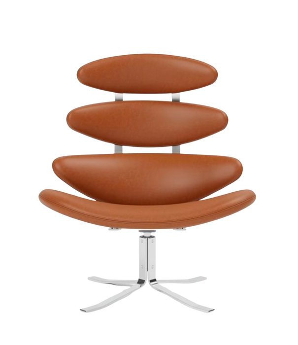 Fredericia  Model 5000 Corona Lounge chair leather nutshell