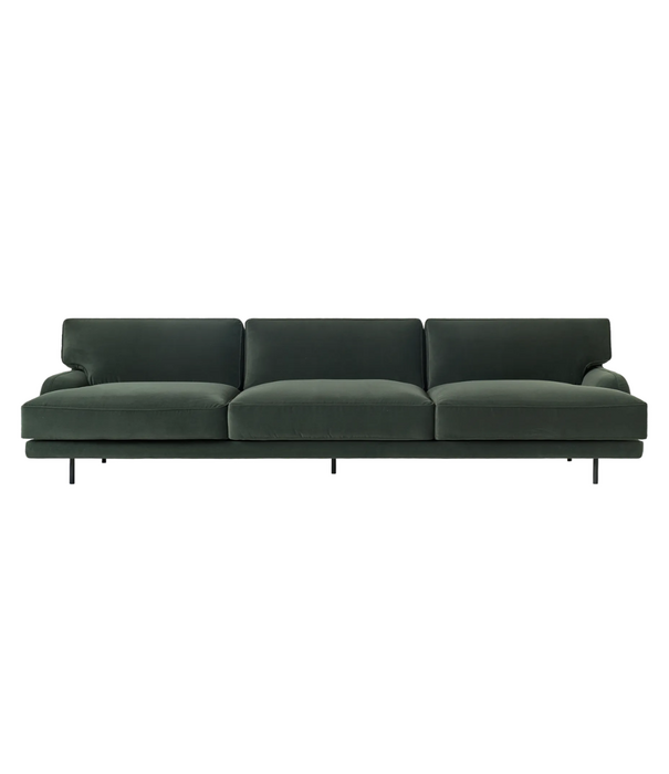 Gubi  Flaneur 3-seater Sofa Asator green, black matt base